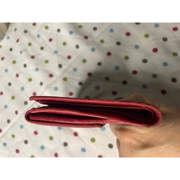 Gucci Vintage Red Leather & GG Monogram Canvas Bifold Wallet with Coin Pocket - Picture 4 of 8